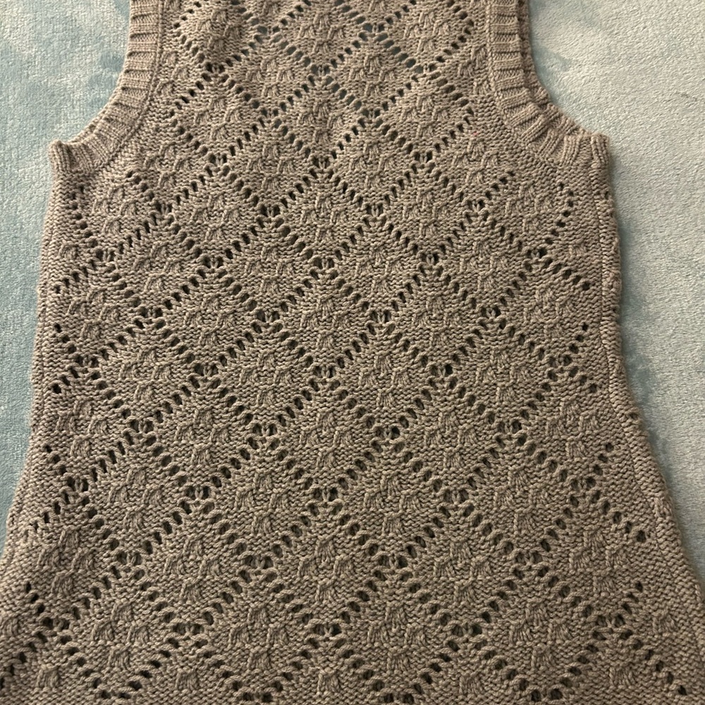 Express Taupe Knit Tank Top Sweater Vest - Picture 3 of 4